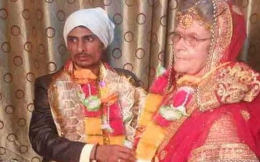 இந்திய வாலிபரை ஆசைகாட்டி திருமணம் முடித்த அமெரிக்க பாட்டி…எப்படி தெரியுமா?