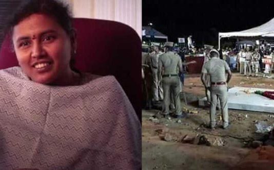 கருணாநிதி இறுச்சடங்கில் பரபரப்பாக செயல்பட்டு பலரின் பாராட்டை பெற்ற பெண் : அவர் யார் தெரியுமா?