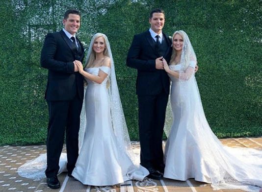 சிறு வயது கனவு : சகோதரர்களை திருமணம் செய்துகொண்ட சகோதரிகள்!!