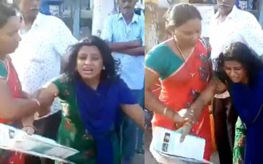 நடுரோட்டில் கண்ணீர் விட்டு அழுத கர்ப்பிணி பெண் : பிளேடால் வெட்டிய மாமியார்!!