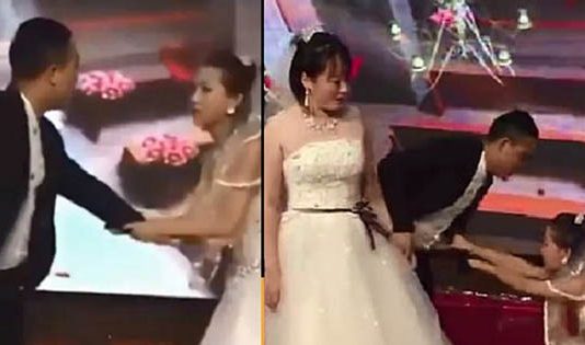 முன்னாள் காதலனின் திருமணத்தில் காலில் விழுந்து கெஞ்சிய காதலி : திருமணத்தில் ஏற்பட்ட தர்ம சங்கடம் : பரவி வரும் காணொளி!!