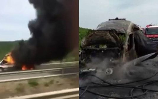 திடீரென தீ பற்றிய ஆம்புலன்ஸ் : தாயின் கண்முன்னே தீயில் கருகிய கைக்குழந்தை!!