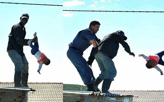 கூரையின் மேலிருந்து ஒரு வயது மகளை தூக்கி எறிந்த தந்தை : அதிர்ச்சியில் உறைந்த பொலிஸ்!!