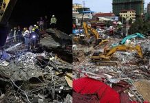 கட்டிக்கொண்டிருக்கும் போதே தரைமட்டமாக இடிந்து விழுந்த 7 மாடி கட்டிடம் : 18 பேர் பலி!!