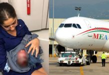 நடுவானில் விமான கழிப்பறையில் அழகான குழந்தை பெற்றெடுத்த பெண்!!