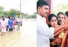 வெள்ளத்தின் நடுவே புதிதாக வாழ்க்கையை துவங்கிய தம்பதி!!