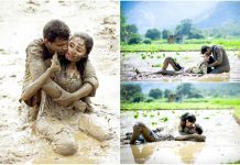 சகதியில் புரண்டு போட்டோஷூட் : வைரலாகும் திருமண ஜோடி!!