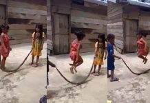 மிகப்பெரிய பாம்பை விளையாட்டு பொருளாக மாற்றிய சிறார்கள் : வைரலாகும் வீடியோ!!