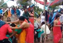 திருமண வீட்டில் விபரீதம் : ஆண்களை அடித்து துவைத்த பெண்கள் : அதிர்ச்சியை ஏற்படுத்திய வீடியோ!!