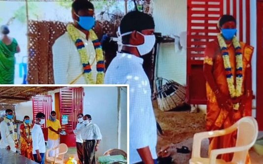 கொரானாவால் பாதிக்கப்பட்ட இளம் பெண்ணை திருமணம் செய்த மாப்பிள்ளை!!