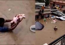 வெள்ளத்தில் மூழ்கிய வீடுகள்… பாகுபலி பாணியில் காப்பாற்றப்பட்ட பச்சிளம் குழந்தை! கலங்கடிக்கும் காட்சி!