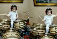 டிரம்ஸ் வாசித்து சாகசம் செய்த 5 வயது குட்டி தேவதை என்னா வேகம்..!!