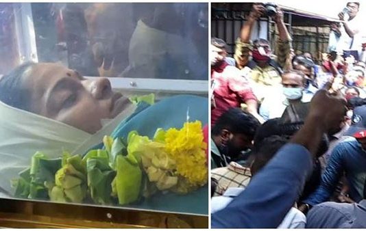 நடிகை சித்ராவின் இறுதி ஊர்வலம் : மனதை உருக்கும் காட்சி வெளியானது!!