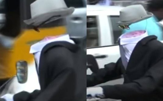 ஹாலிவுட் பட ஸ்டைலில் த லை யே இல்லாமல் இருசக்கர வாகனத்தில் வந்த நபர்.. மி ர ண்டுபோன பொதுமக்கள்!!