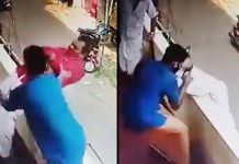 முதல் மாடியில் இருந்து சு ருண்டு விழுந்த நபர்: கண்ணிமைக்கும் நொடியில் நடந்த ப ரபரப்பு ச ம்பவம்!! வீடியோ காட்சி!
