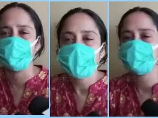 இடுப்பில் கை வைத்து… கொரோனா பாதித்த கணவரை மருத்துவமனையில் சேர்த்த மனைவிக்கு நேர்ந்த அவலம்!!