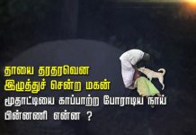 தாயை தரதரவென இழுத்துச் சென்ற மகன்: மூதாட்டியை காப்பாற்ற போராடிய நாய்!! பின்னணி என்ன?