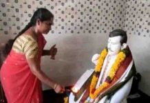 கணவனுக்கு கோவில் கட்டி பூஜை செய்து வரும் மனைவி: நெகிழ்ச்சி சம்பவம்!!