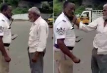 ராங் ரூட்டில் வந்த லாரி…தட்டிக் கேட்ட டிராபிக் போலீஸை கன்னத்தில் அறைந்த ஓட்டுநர்: வெளியான வீடியோவால் பரபரப்பு!!