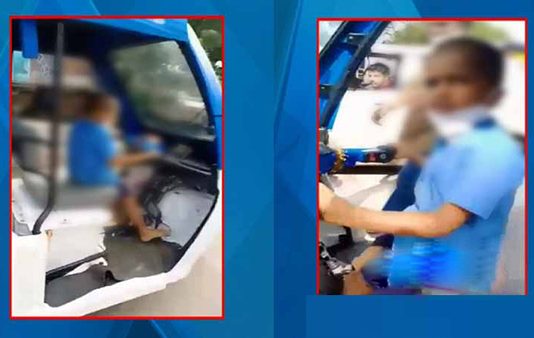 குடும்பத்தைக் காப்பாற்ற ஆட்டோ ஓட்டும் 8 வயது சிறுவன்!!