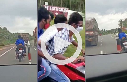 பைக்கில் சென்ற பெண்ணிடம் செயினை பறித்து விட்டு தப்பிச் சென்ற இளைஞர்கள்: வைரல் வீடியோ !!
