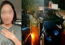 காரை மோதிவிட்டு தப்பிய பிரபல ஜி.வி.பிரகாஷ் பட நடிகை : நடுரோட்டில் மண்டியிட வைத்த மக்கள்!!