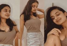 இதயத்தை காட்டி இளசுகளை தூங்கவிடாமல் ஏங்க வைத்த எஸ்தர் அனில்!!