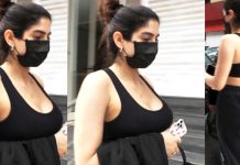 டைட்டான ஜாக்கெட்டில் முன்னழகை எடுப்பாக காட்டிய ஜான்வி கபூர்!!
