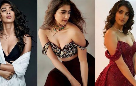 கட்டழகுல கட்டி போட்டுட்டீங்க.. தங்கச் சிலை போல ஜொலிக்கும் அழகில் பூஜா ஹெக்டே!!