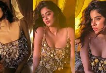 முன்னழகை காட்டி ஹாட் போஸ் கொடுக்கும் ஜான்வி கபூர்!!