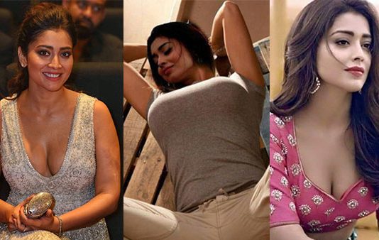 அது கழண்டது கூட தெரியாமல் முன்னழகு தெரிய சூடான போஸ் கொடுத்த ஸ்ரேயா!!