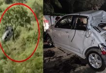 100 அடி பள்ளத்தில் பாய்ந்த கார் : ஓட்டுநர் கூறிய காரணத்தை கேட்டு அதிர்ந்த போலிஸார்!!