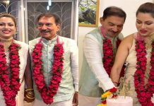 தன்னை விட 28 வயது குறைவான அழகிய பெண்ணை மணந்த 66 வயது இந்திய பிரபலம்!!