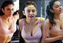 கவர்ச்சி உடையில் எல்லாமே தெரிய போஸ் கொடுத்த ரகுல் ப்ரீத் சிங்!!