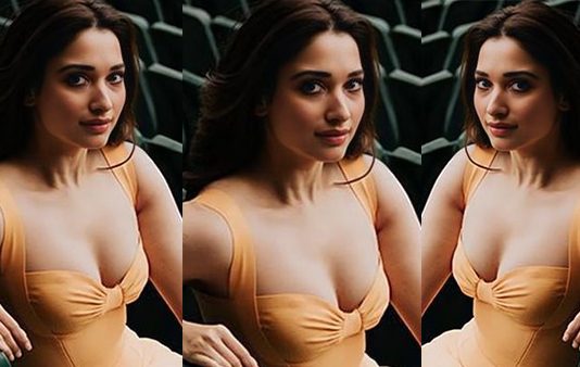 பாவாடையை கிழித்து விட்டு தொடையை காட்டி சூடேற்றும் தமன்னா!!