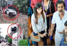 சமந்தா பட பாணியில் காரை அந்தரத்தில் நிறுத்திய பெண் : பதைபதைக்க வைத்த சம்பவம்!!