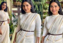 கொஞ்சம் விட்டா டாப்ஸ் பிஞ்சி வந்துடும் போல.. முன்னழகு எடுப்பாக தெரிய போஸ் கொடுத்த ஐஸ்வர்யா லட்சுமி!!