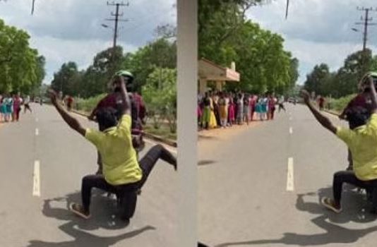 கல்லூரி மாணவிகள் முன்பு சீன் போட நினைத்த வாலிபருக்கு நேர்ந்த பரிதாபம்!!