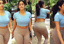 அரைகுறை உடையில் கிளுகிளுப்பு காட்டி புகைப்படங்களை வெளியிட்ட ஜான்வி கபூர்!!