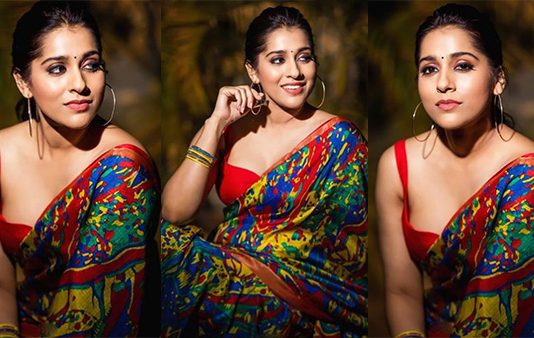 வெண்ணக்கட்டி ஒடம்ப ராவா காட்டி சூடேத்தும் ராஷ்மி கவுதம்!!