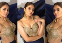 இதுக்கு மேல என்ன வேணும்… குட்டை கவுனில் சகலத்தையும் எடுப்பா காட்டிய ஸ்ரீமுகி!!
