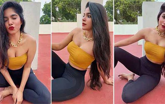 முன்னழகை காட்டி இளசுகளின் கவனத்தை சுண்டி இழுத்த திவ்யா பாரதி!!