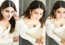 முன்னழகை முழுசா காட்டி கவர்ச்சி விருந்து வைத்த நிதி அகர்வால்!!