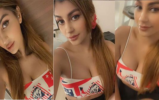 முன்னழகை சைடா தூக்கி காட்டி படு கவர்ச்சி போஸ் கொடுத்து ரசிகர்களை கிறங்கடித்த யாஷிகா ஆனந்த்!!