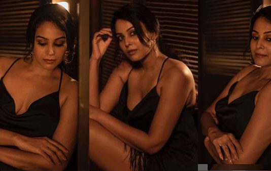 அந்த இடத்தை க்ளோசப்ல காட்டி இளசுகளின் ஹார்ட் பீட்டை எகிற வைத்த சாந்தினி!!