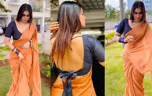 புடவையில் வளைவு நெளிவுகளை காட்டி இளசுகளை இம்சை பண்ணும் ஷிவானி!!