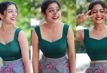 வளைந்து நெளிந்து விதவிதமாக காட்டும் நடிகை வர்ஷா பொல்லம்மா!!