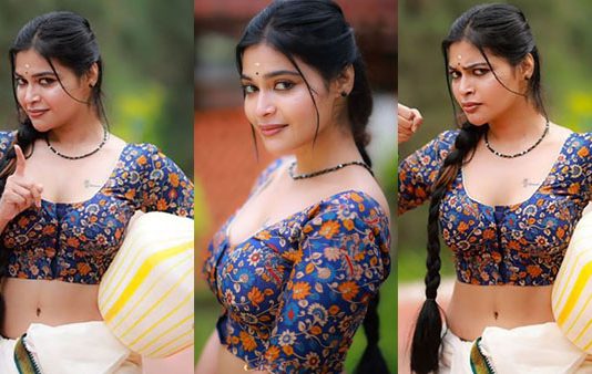 பால் கொழுக்கட்ட மாதிரி சும்மா கும்முன்னு இருக்க… சைனிங் அழகில் தவிக்கவிட்ட தர்ஷா!!