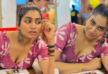 கீழ ஒன்னும் போடாம வெறும் டி ஷர்ட் மட்டும் அணிந்து கவர்ச்சி போஸ் கொடுத்த ஷிவானி!!